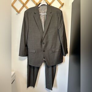 Lauren Ralph Lauren Suit Mens Gray Wool 44R Suit  Pants 39x29 Preppy Classic